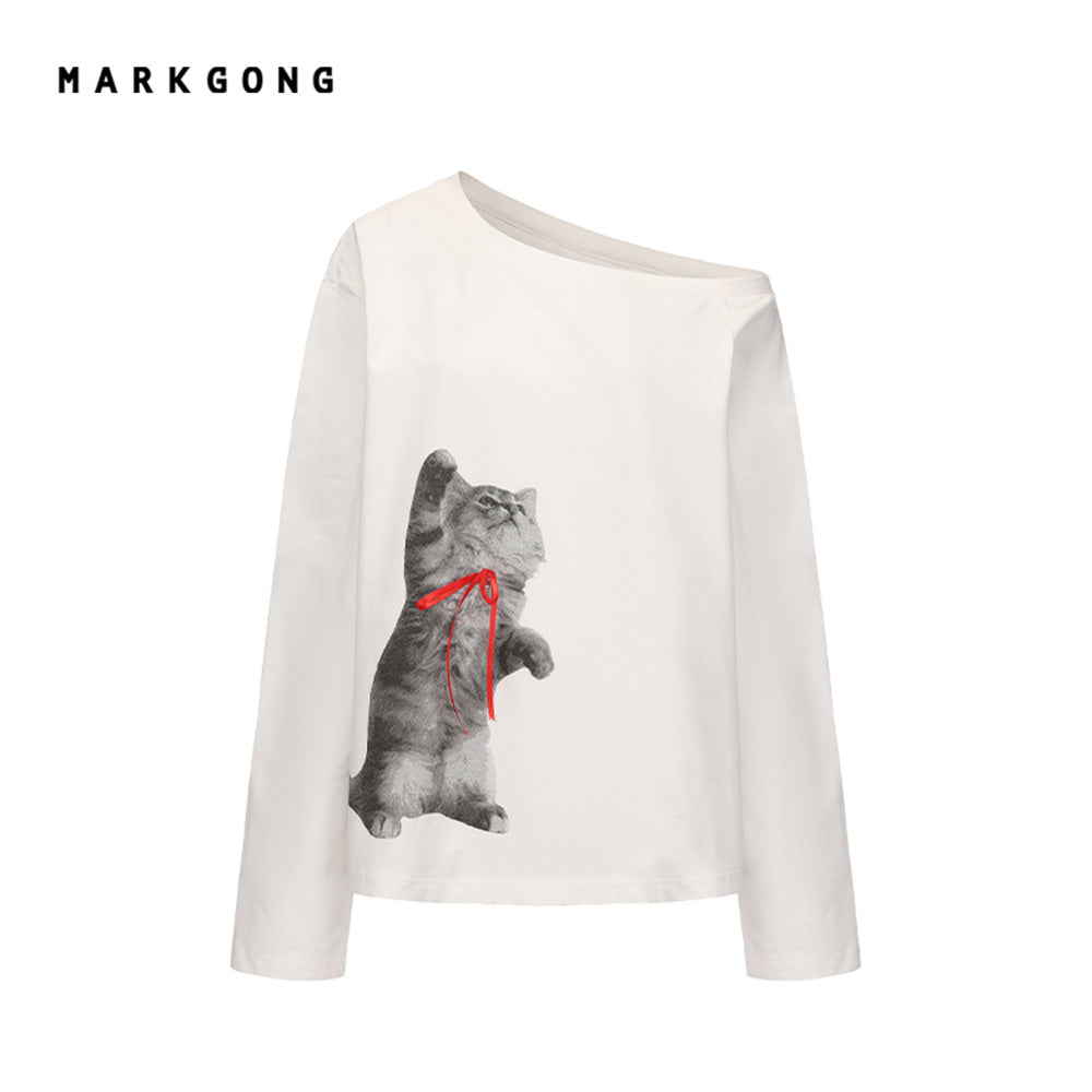 MARKGONG Cat Print Long Sleeve