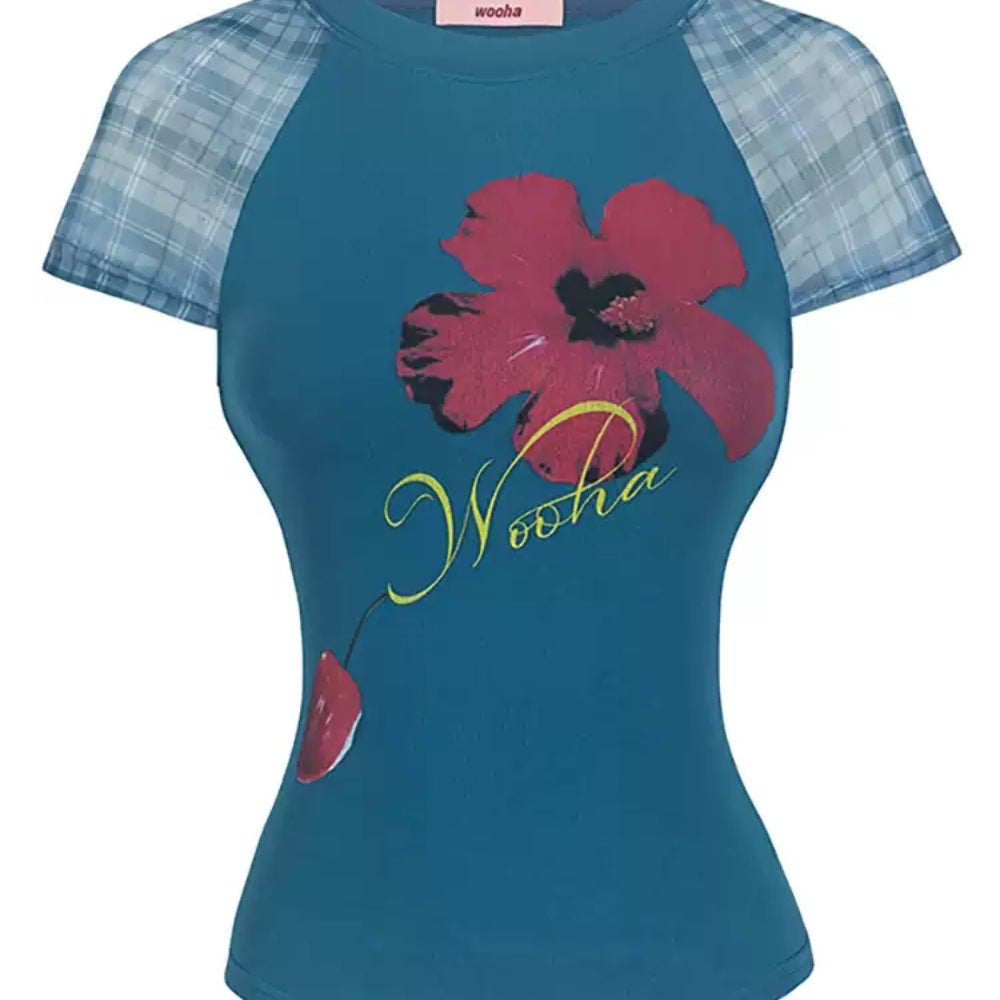 WOOHA Sheer Panel T-shirt