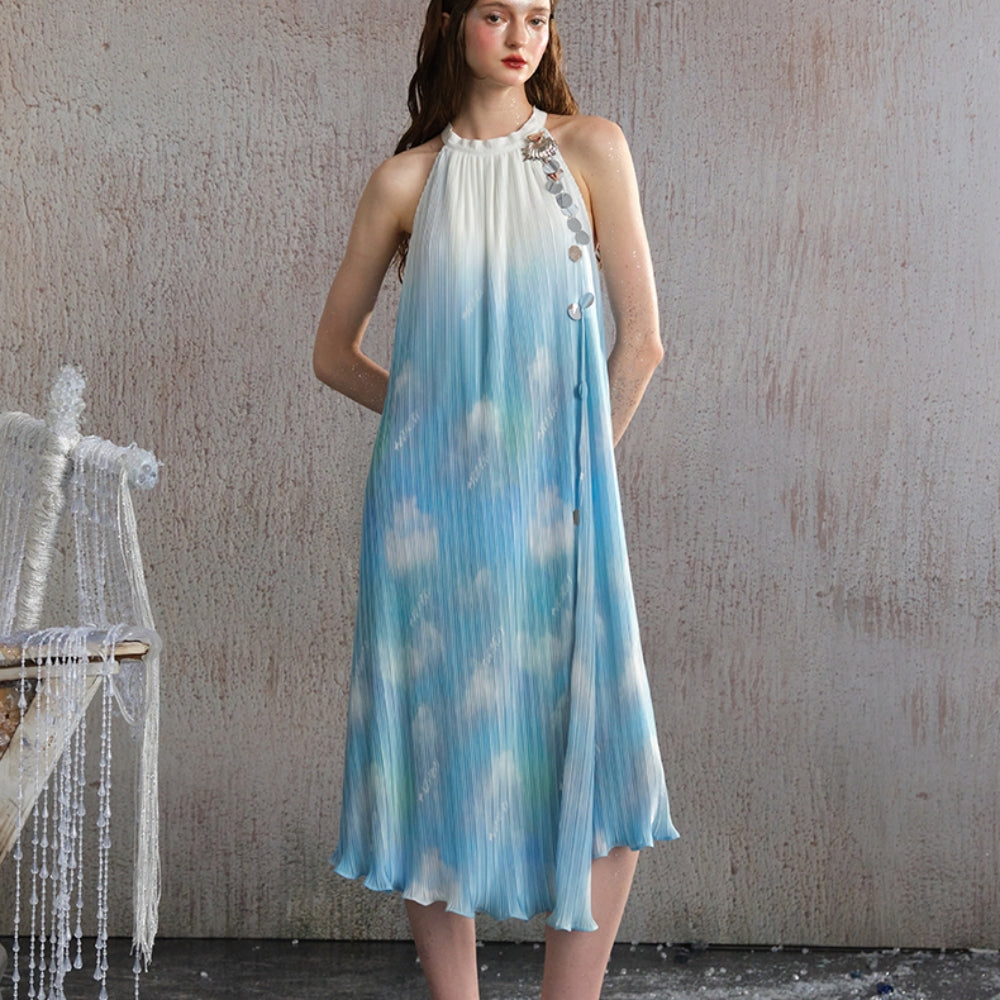 ARTE PURA Blue Halter Gown