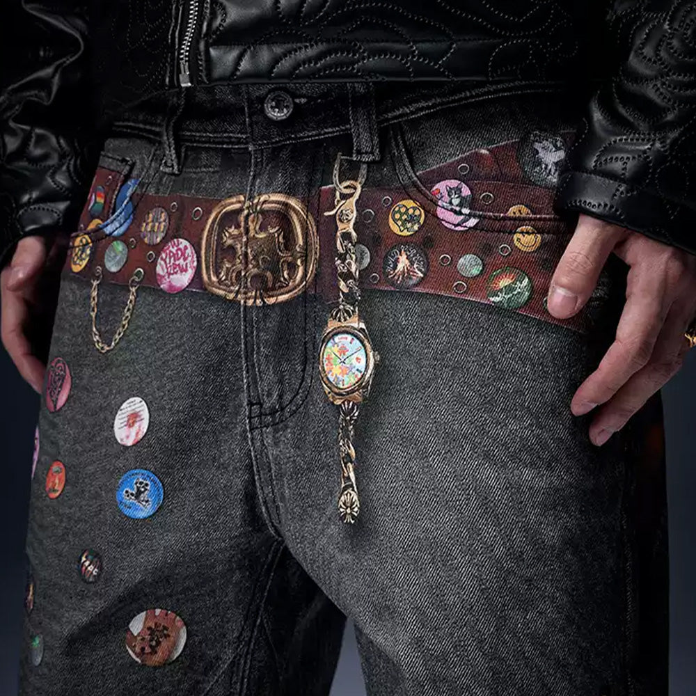 YADcrew 3D Logo Jeans