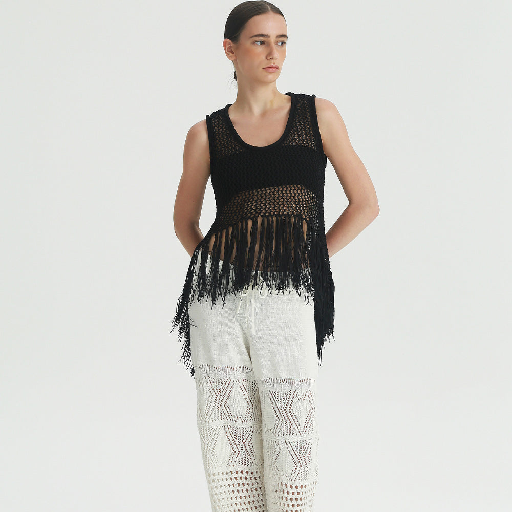 1COTHEN Sheer Wide-Leg Pants