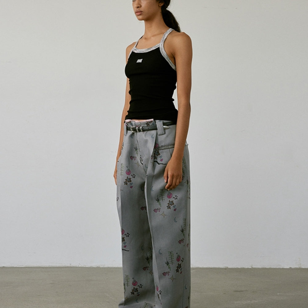 MEDIUM WELL Printed Wide-Leg Pants
