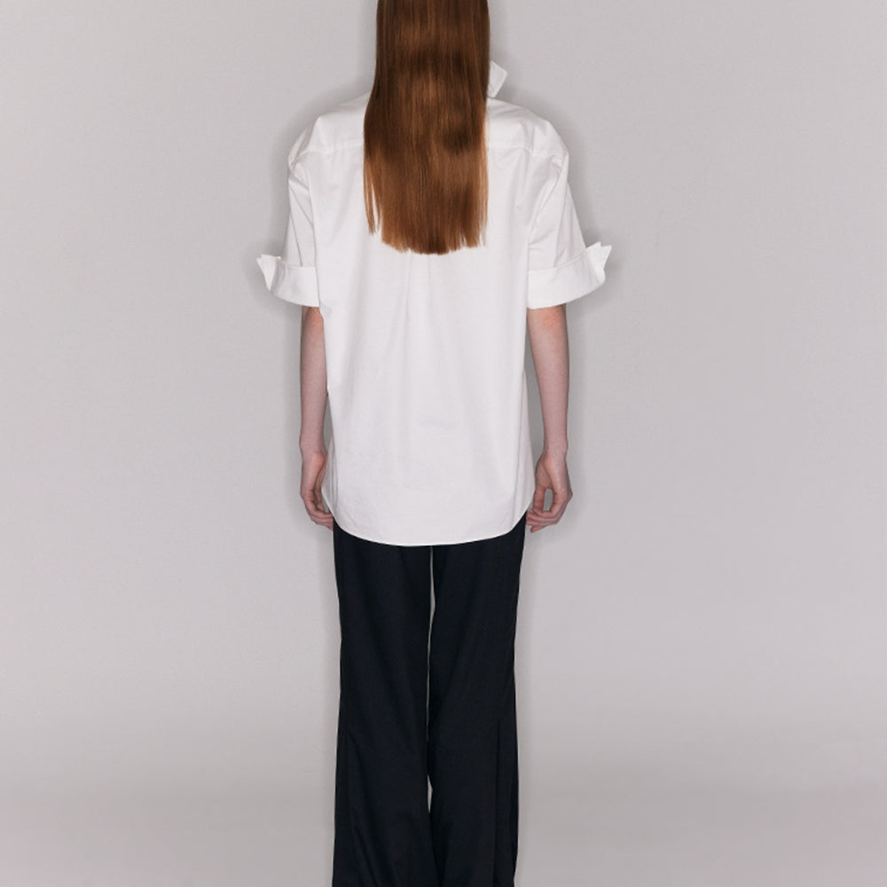 SANFRONTIERES White V-Neck Shirt