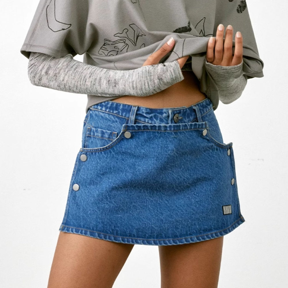 MEDIUM WELL Detachable Denim Mini Skirt