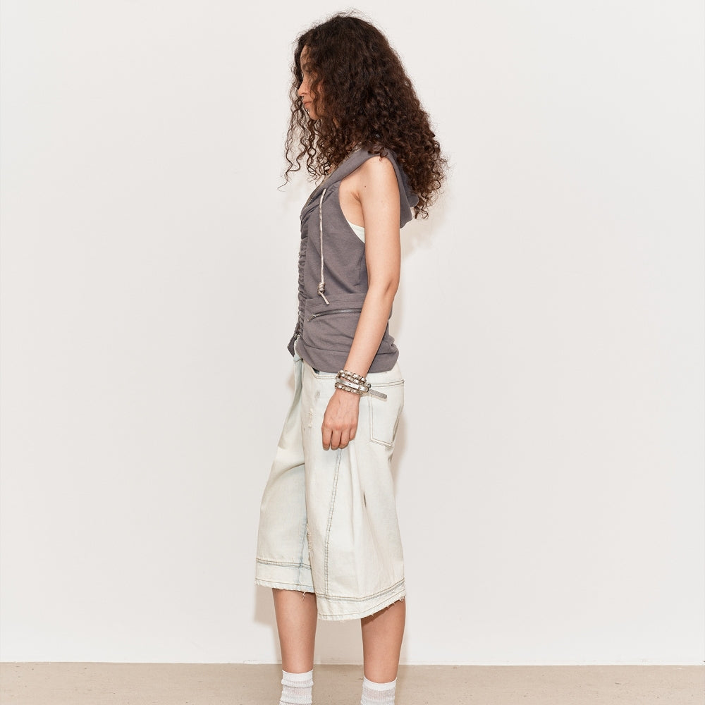 MEDIUM WELL Washed-out Denim Shorts