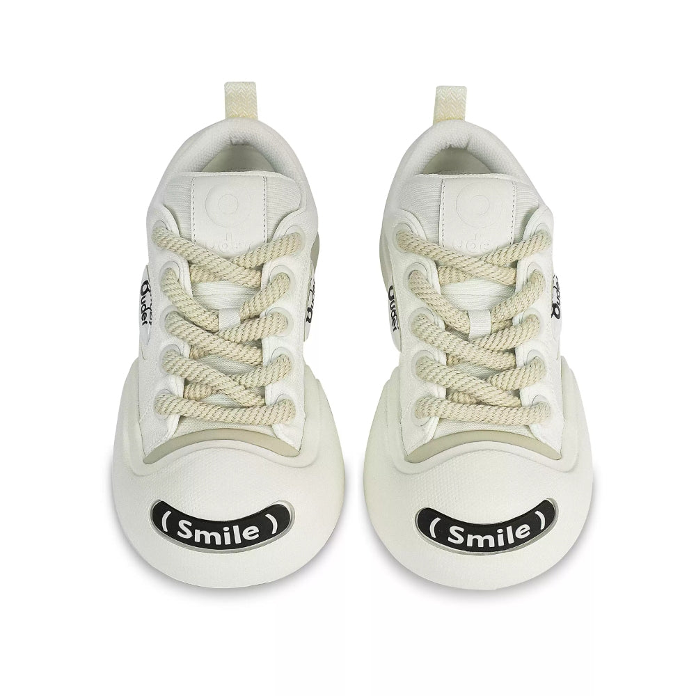 Ouder smiler open smile canvas shoes whiteX