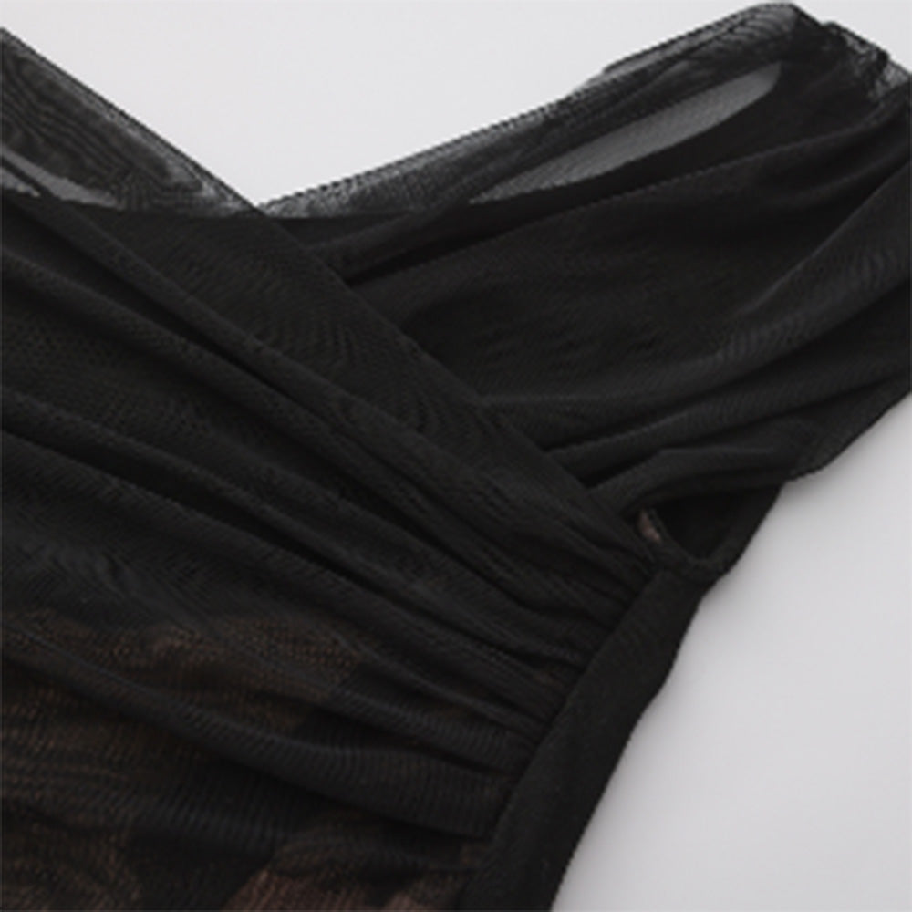 SIJIASUDIO Black Mesh Top