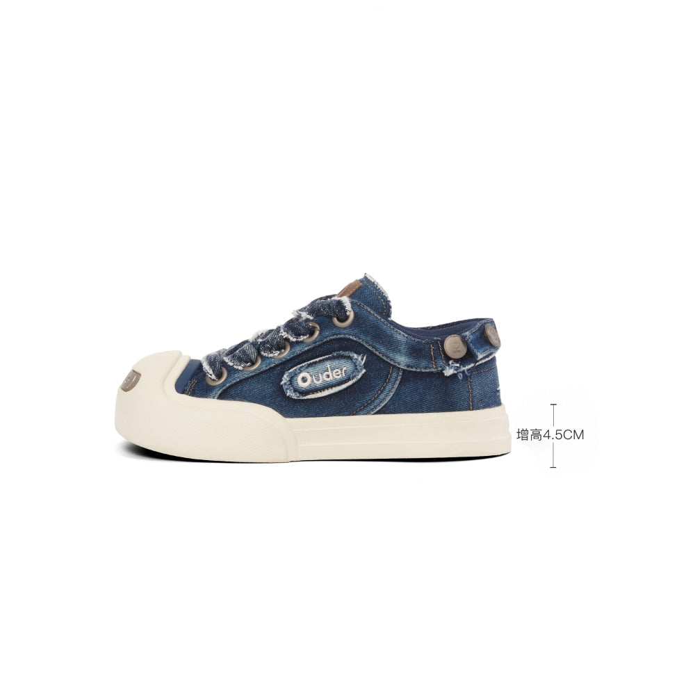 Ouder smiler open smile canvas shoes blue