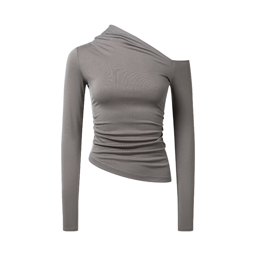 SANFRONTIERES Asymmetrical Knit Top
