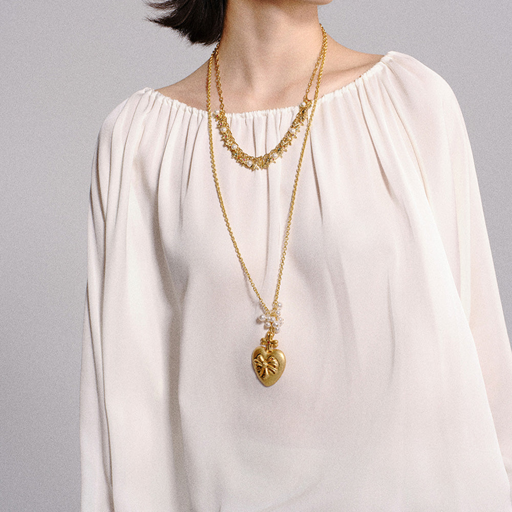 tokokkino Gold Pearl Necklace