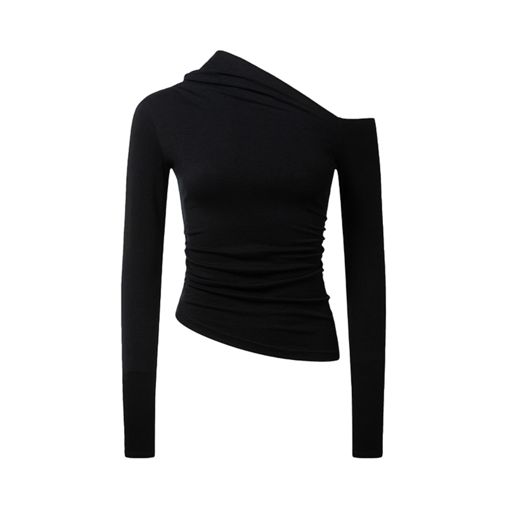 SANFRONTIERES Asymmetrical Knit Top