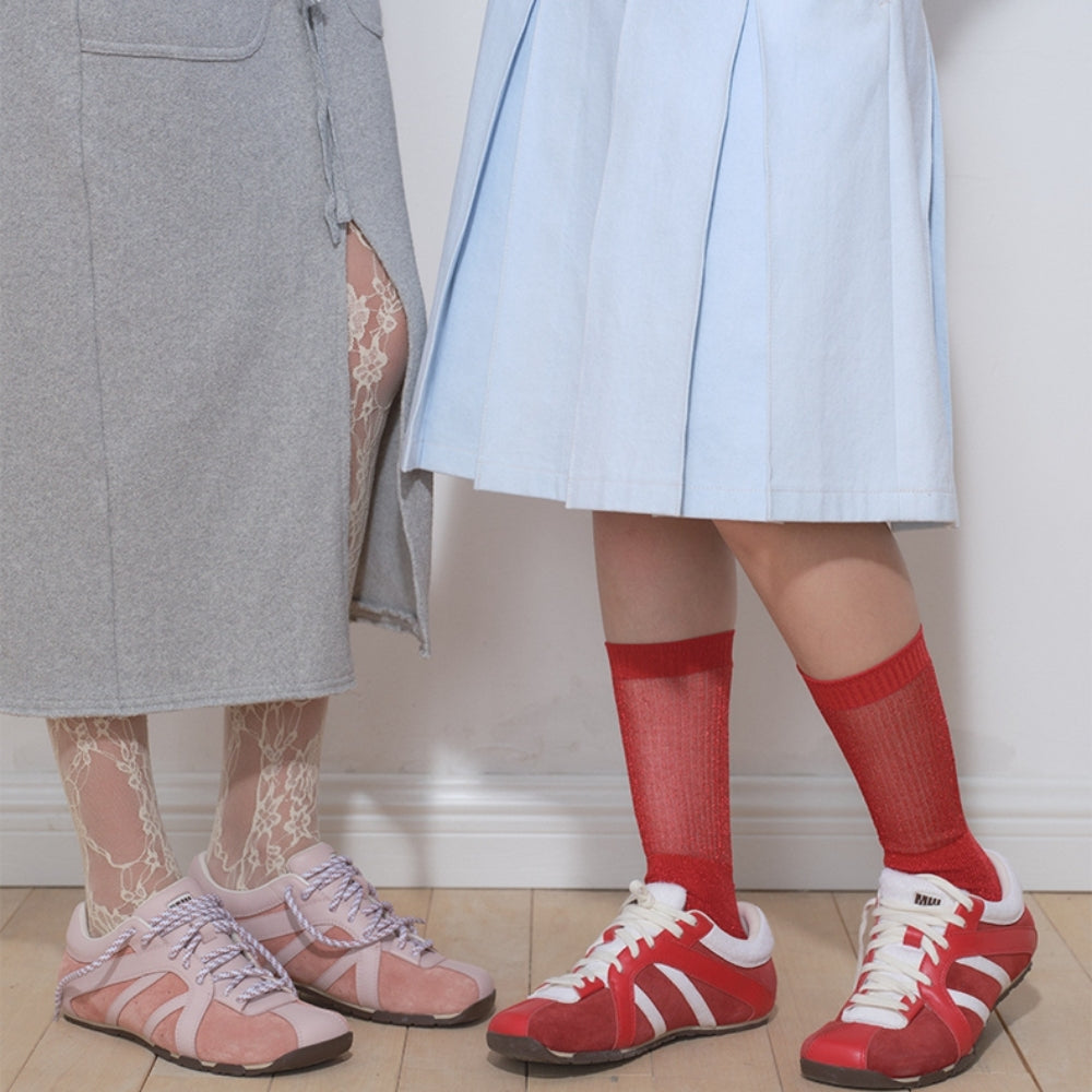 Square-Toe Sneaker pink