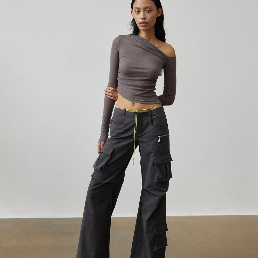 SANFRONTIERES Asymmetrical Knit Top