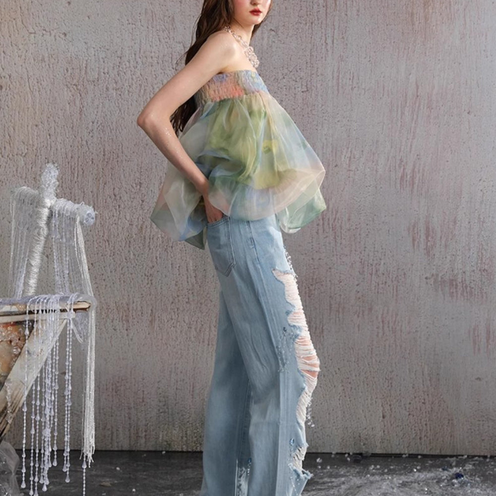 ARTE PURA Green Bustier Top