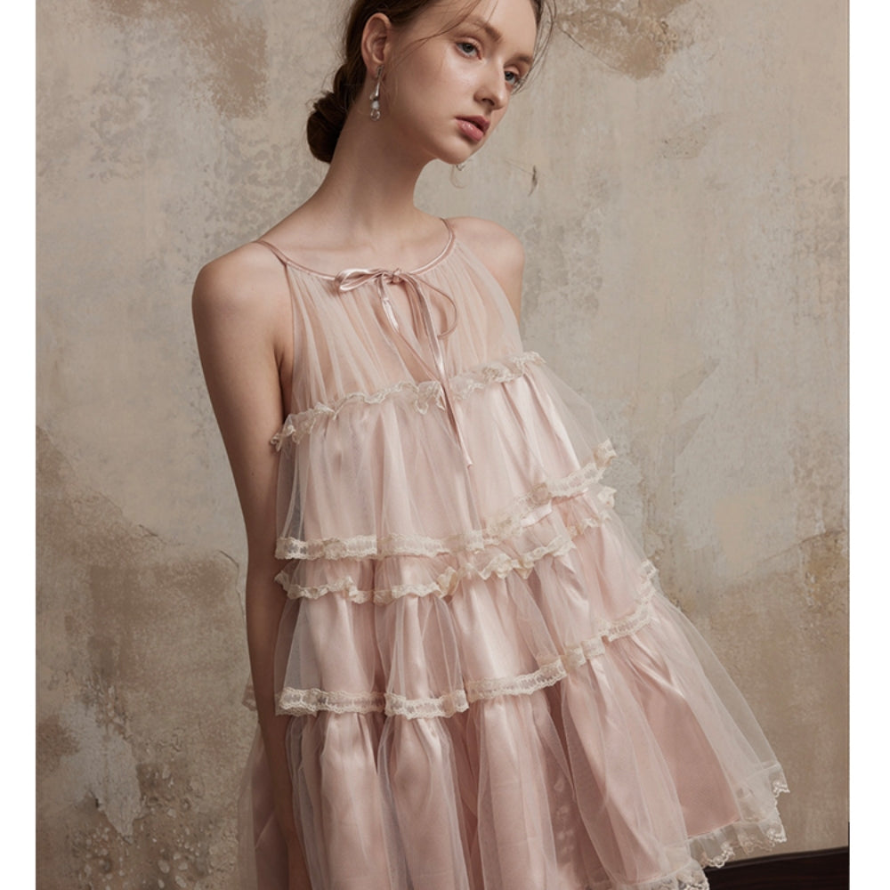 FA SOGNO Pink Lace Dress