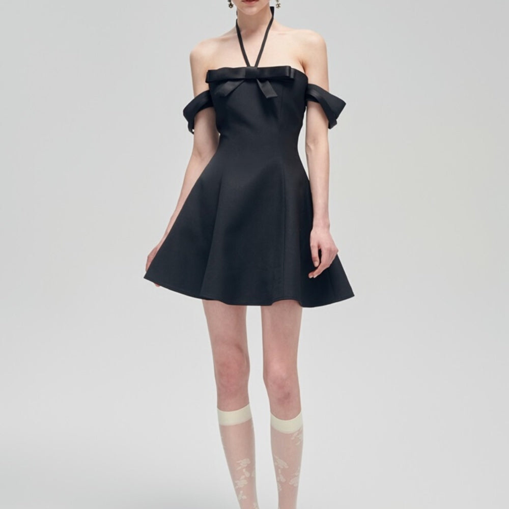 FA SOGNO Black Bow Dress