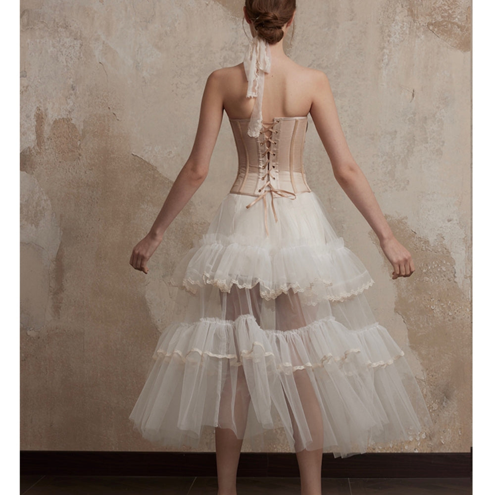 FA SOGNO White Tiered Gown