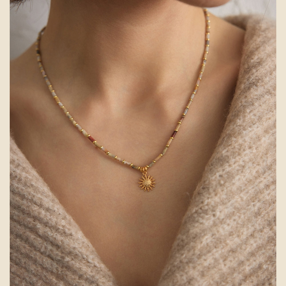 MONSECRET Red Agate Necklace