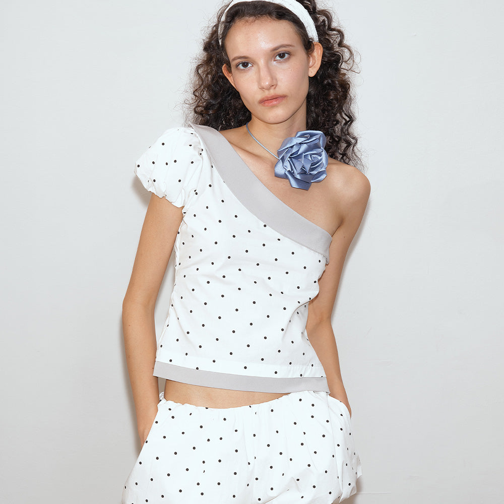 2AM POETRY Polka Dot Sleeve Top Set